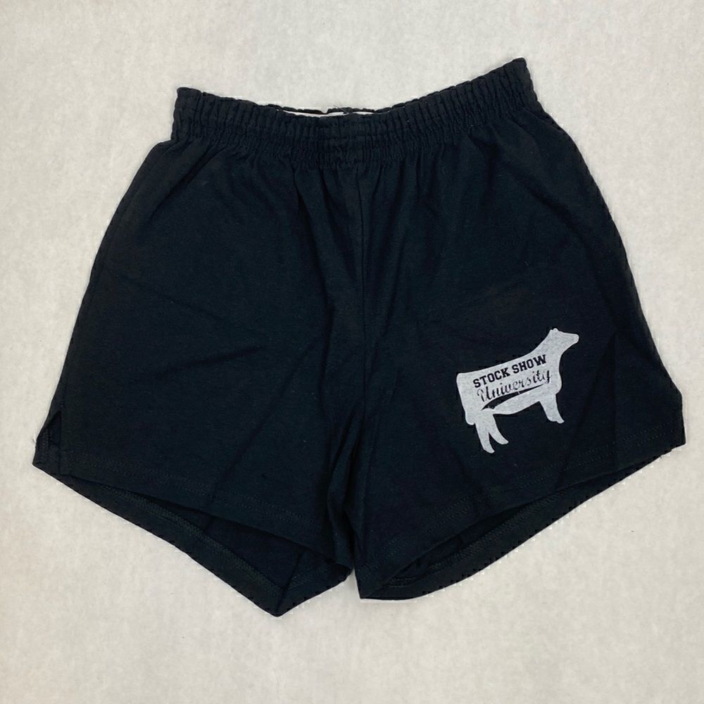 NEW Sullivan Supply Stock Show U University Black Athletic Shorts Cheer Girls